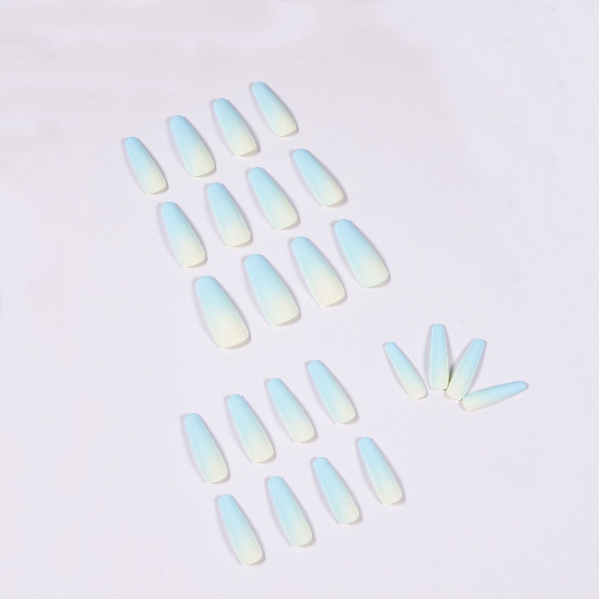 【CDJ038】Gradient series Blue and Yellow Long ballet gradient wear nail finished Fake nail nail Patch Nail patch