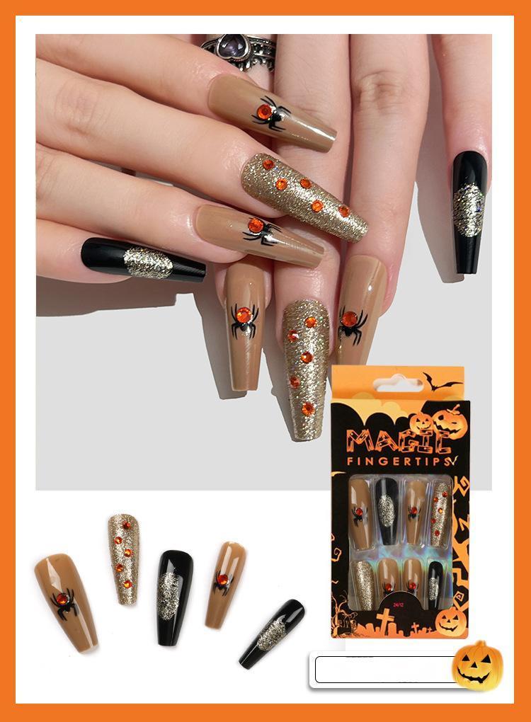 【CDJ039】Halloween Nail Collection Nail Patch Nail Piece Fake Nail Wear nail art