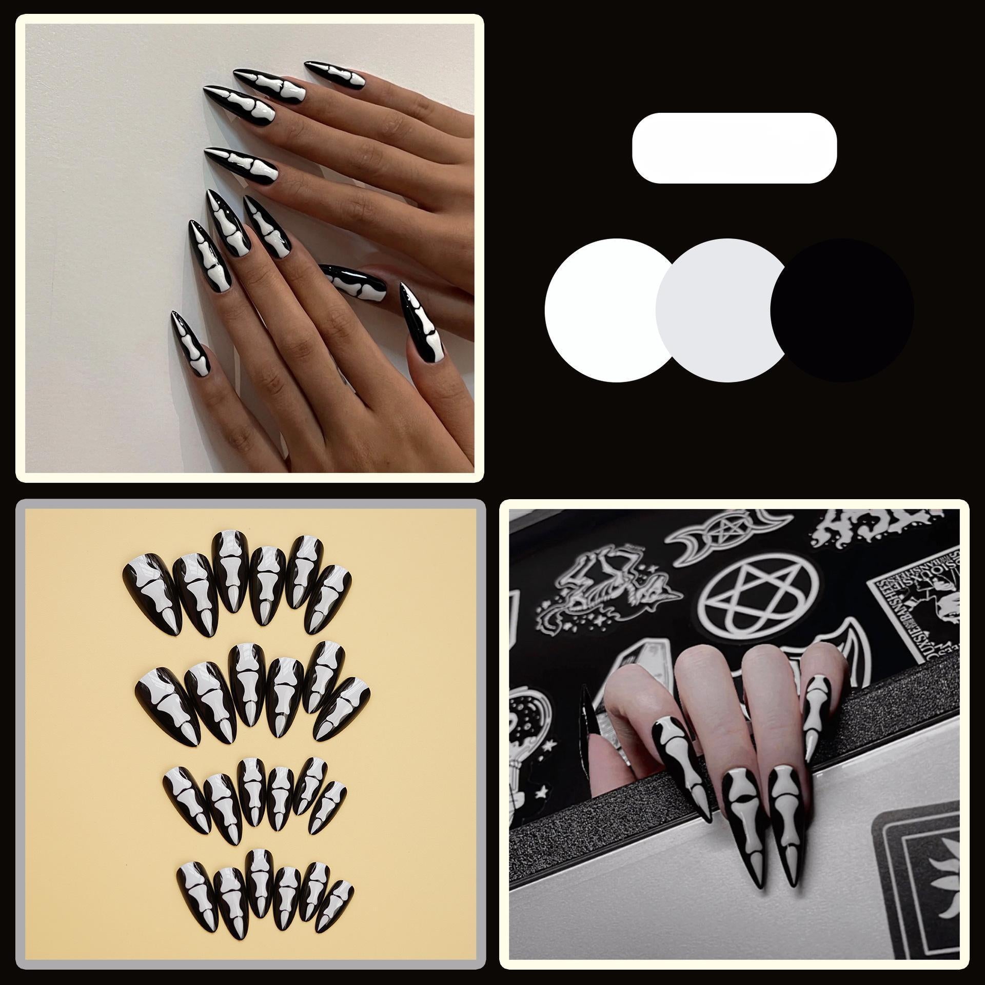 【CDJ037】Goth bone woman Halloween fake nail patch wearing nail patch Finished nail patch nail sticker