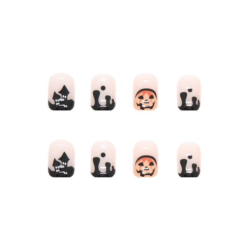 【CDJ065】Dark Halloween sweet cool fierce adorable pumpkin wearing a Halloween themed nail