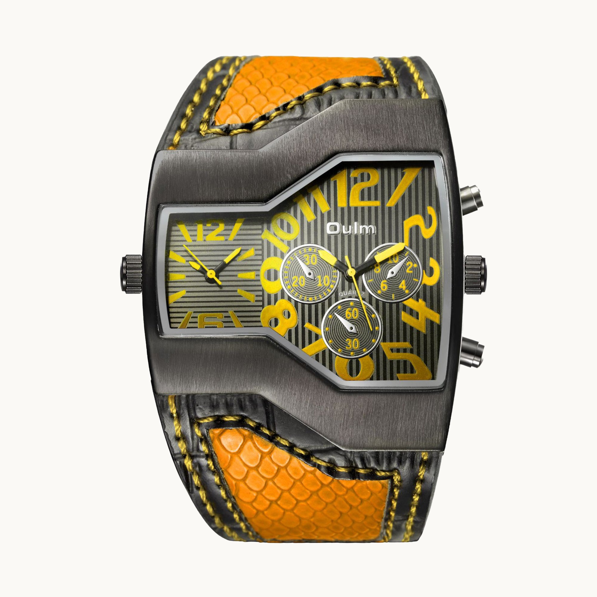 DOUBLE TIME ZONE CHIC SNAKESKIN MEN'S PUNK WATCH