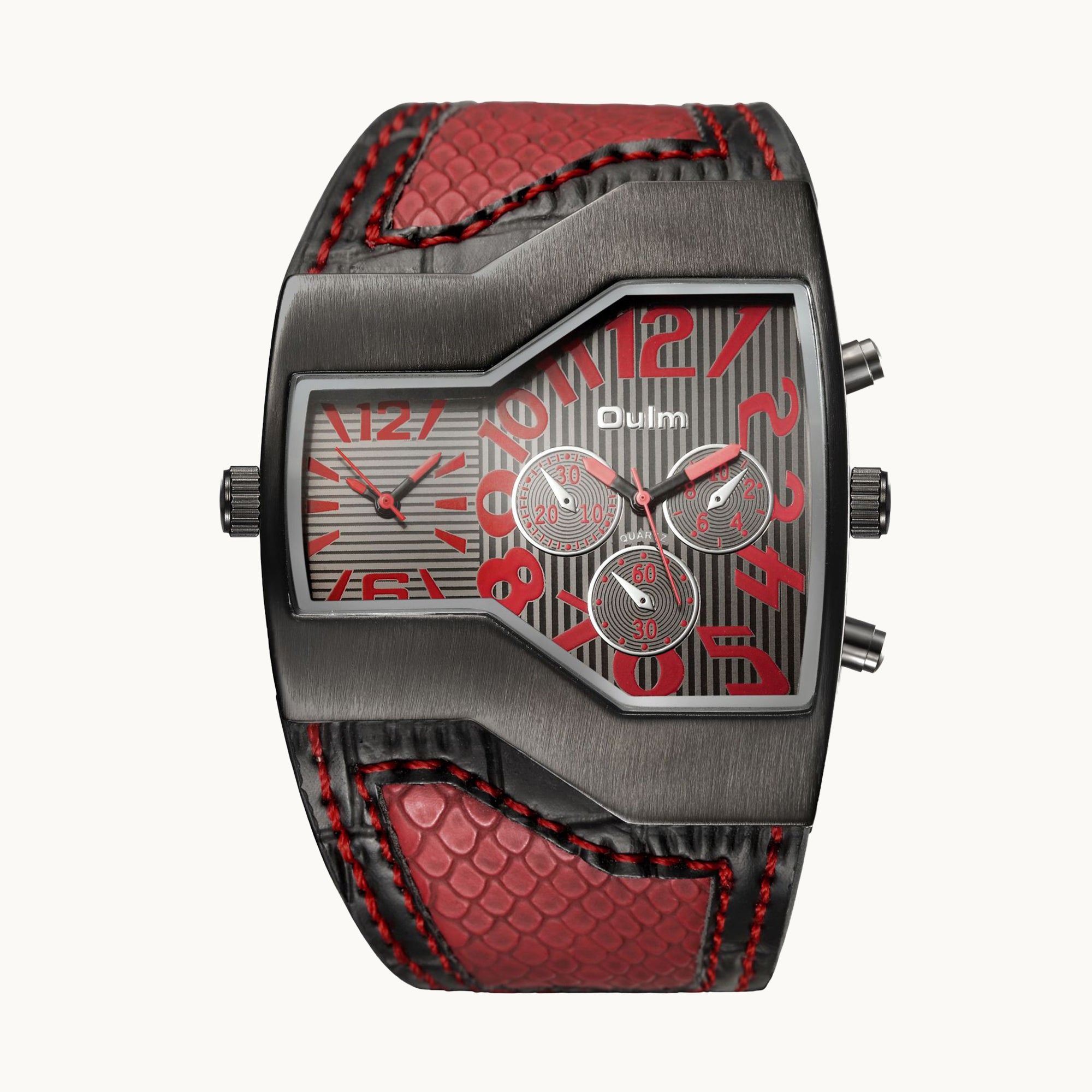 DOUBLE TIME ZONE CHIC SNAKESKIN MEN'S PUNK WATCH