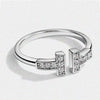 S925 Silver Moissanite Double T Opening Moissanite Engagement Ring