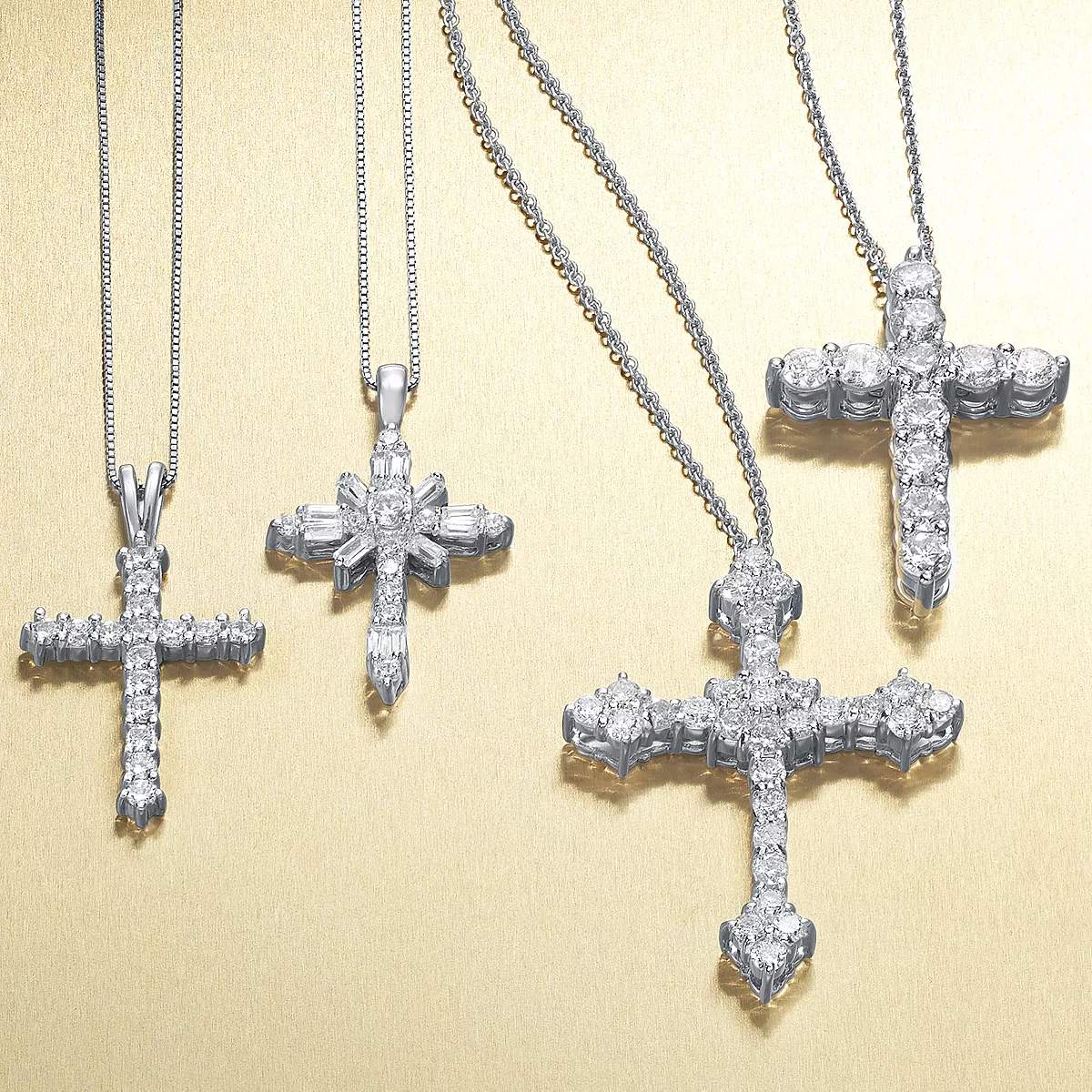 Luxury Cross 1 CT 925 Sterling Silver Moissanite Necklace