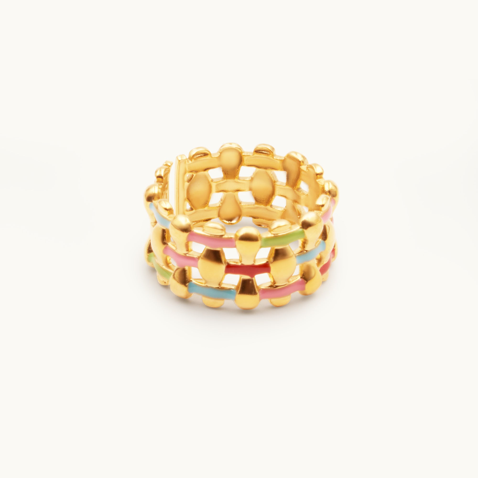 COLORED RING WITH WIDE BAND