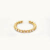 STACK THE GOLD BEADS INLAID ZIRCON RING, WHITE