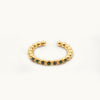 STACK THE GOLD BEADS INLAID ZIRCON RING, GREEN