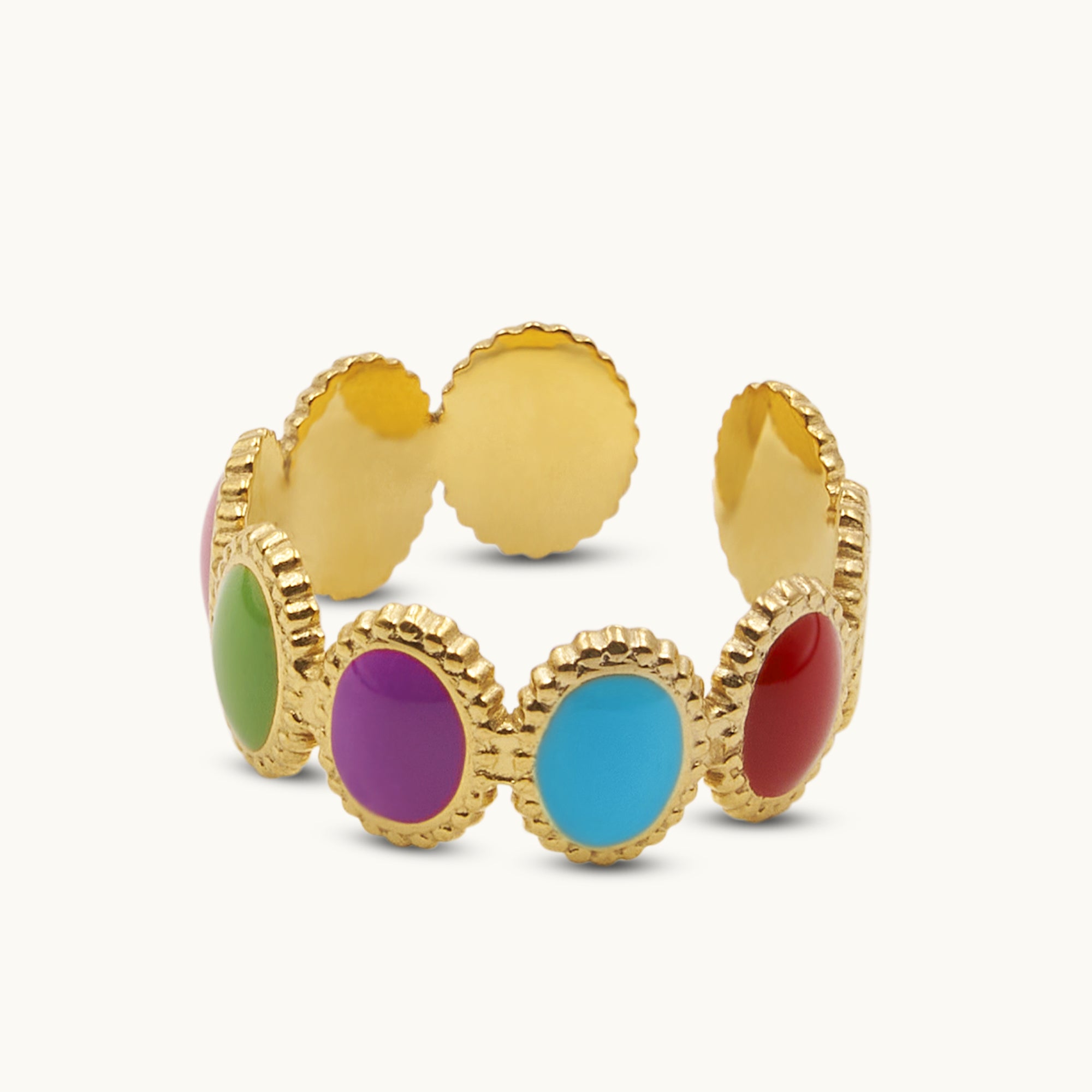 OVAL COLORED GEMSTONE RING