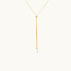 Chain Ball Y Lariat Necklace Adjustable Gold Plated