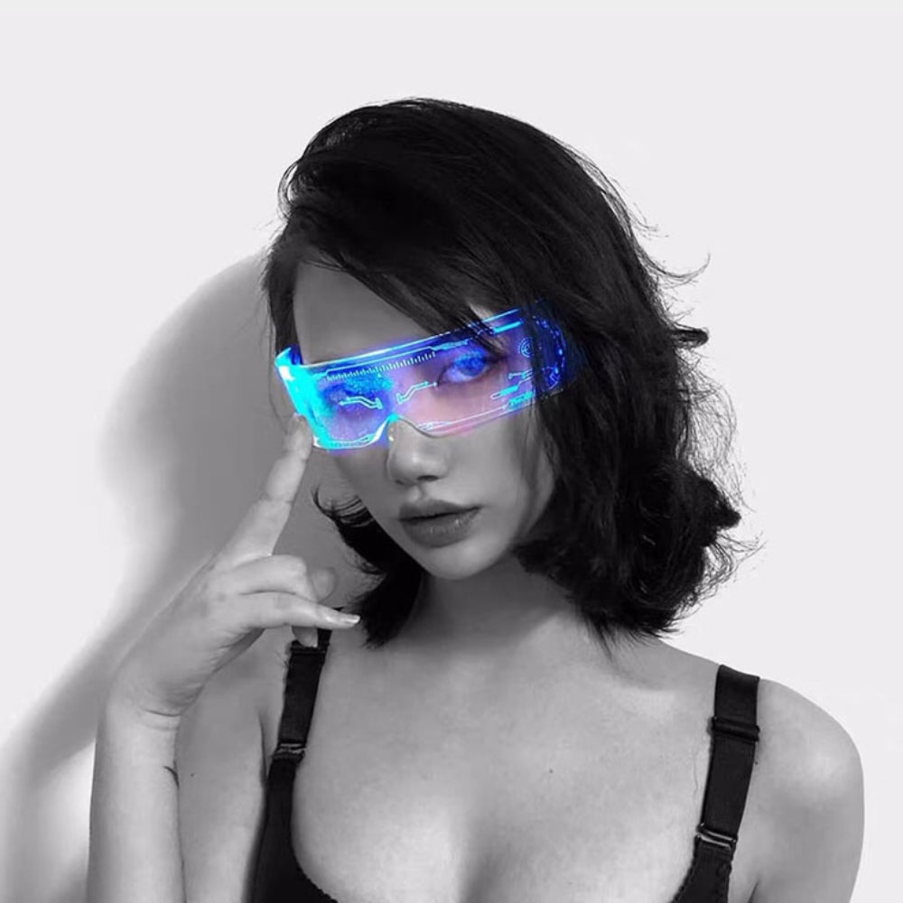 LED Visor Glasses 7 Colors Futuristic Glasses
