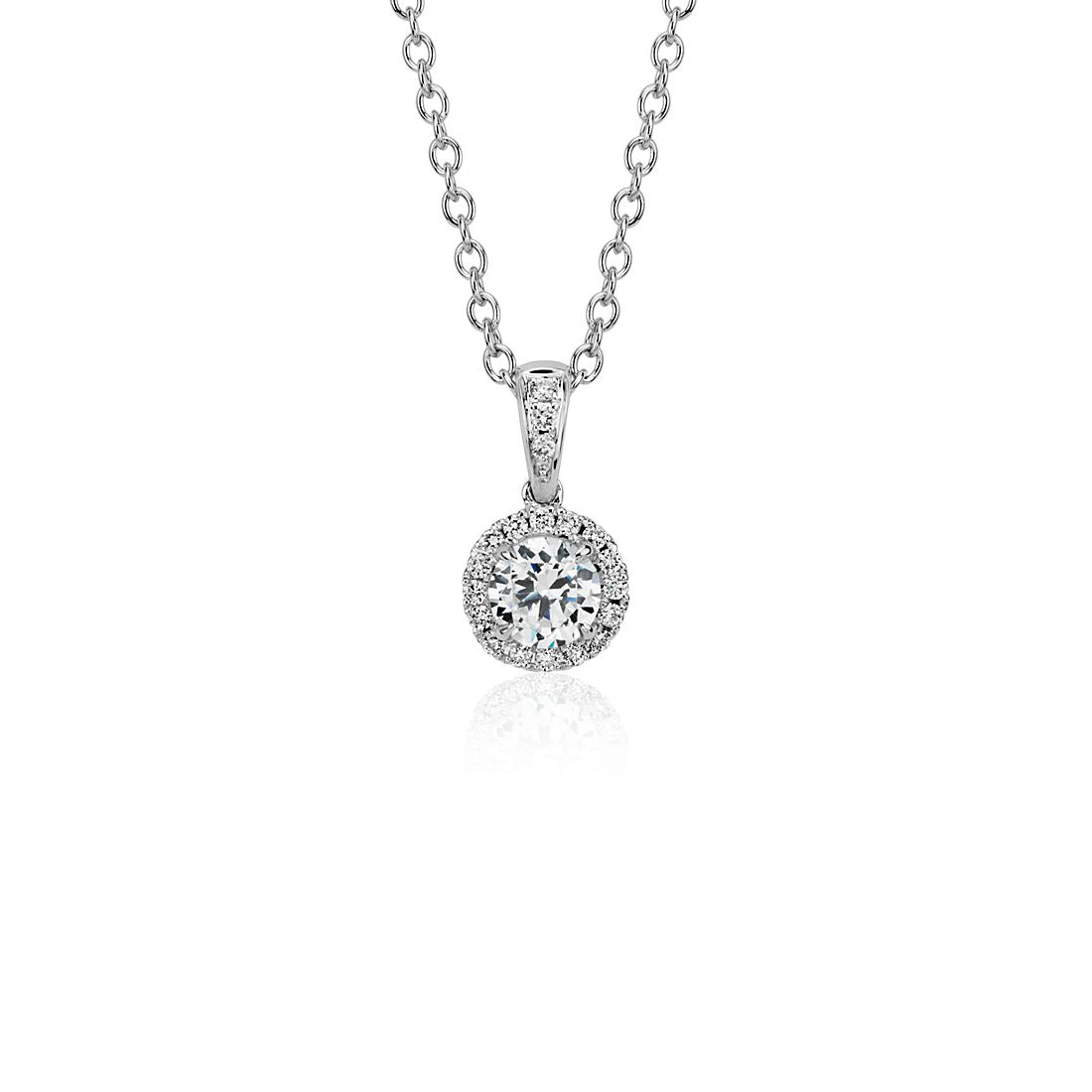 Round 10 CT 925 Sterling Silver Moissanite Necklace