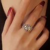 Grand Glamour Large Carat Moissanite Ring - Sterling Silver