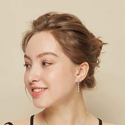 S925 Silver Moissanite Long Tassel Earrings 6.0 Carat
