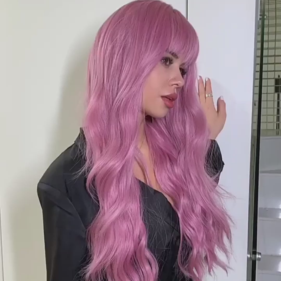 Cosplay | Long Wavy | Hair Bangs | Synthetic Wig | 24 inches