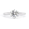 S925 Silver Moissanite Classic Six Claws Ring Round Brilliant Cut