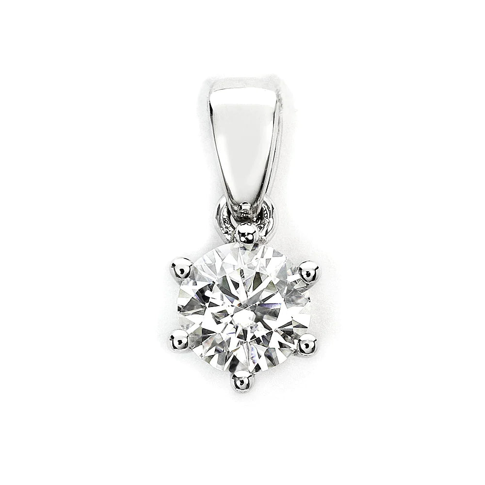 Moissanite Pendant Necklace | Sterling Silver Ideal Cut