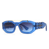 RETRO SQUARE FRAME SUNGLASSES WITH METAL EMBROIDERY