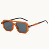 COLOR MATCHING DOUBLE BEAM SQUARE FRAME FASHION SUNGLASSES