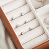 S925 Silver Moissanite Stud Earrings Three Pronged Round Versatile