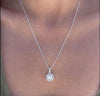 Round 10 CT 925 Sterling Silver Moissanite Necklace