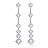 S925 Silver Moissanite Long Tassel Earrings 6.0 Carat