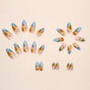 【CDJ021】Almond nail round head summer new Sunflower Flower Wear Nail Spice Sweet Wear Nail art