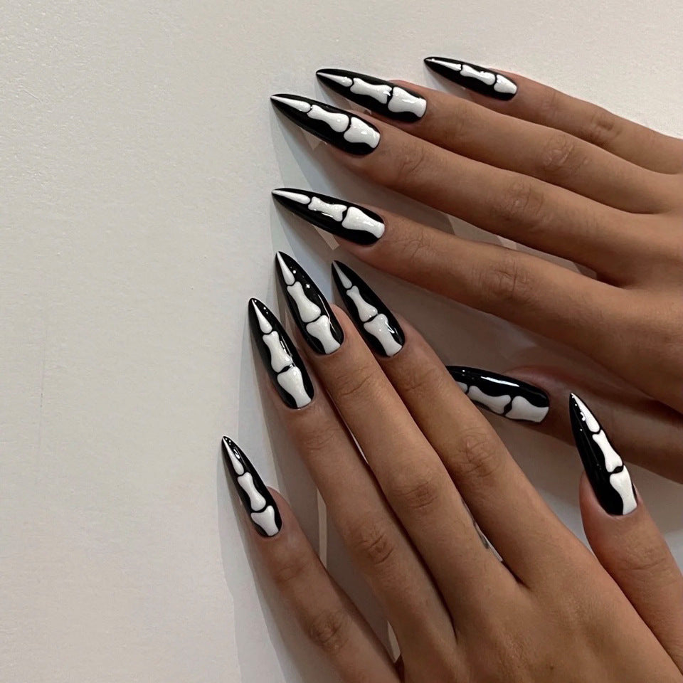 【CDJ037】Goth bone woman Halloween fake nail patch wearing nail patch Finished nail patch nail sticker