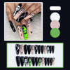 【CDJ036】Yellow-green skull long T fake nail piece Halloween holiday black wear nail art patch