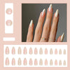 【CDJ029】Europe and the United States Aurora almond yellow nail fake nails fashion ladies wear nail nail sheet corrugated nail plate