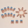 【CDJ027】Fresh blue irregular French pearl manicure cute short ballet sweet wearing nail nail girl nail