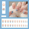 【CDJ027】Fresh blue irregular French pearl manicure cute short ballet sweet wearing nail nail girl nail