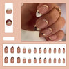 【CDJ016】Sparkly gold foil matching leopard print French white fake nails