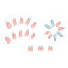 【CDJ015】White honey French Manicure Sky blue smudged simple ins style Sweet girl almond nail wear manicure