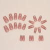 【CDJ028】Short ballet Pearl Glitter Pile Diamond fake nails Fashion Pink nail piece Diamond Wear nail piece