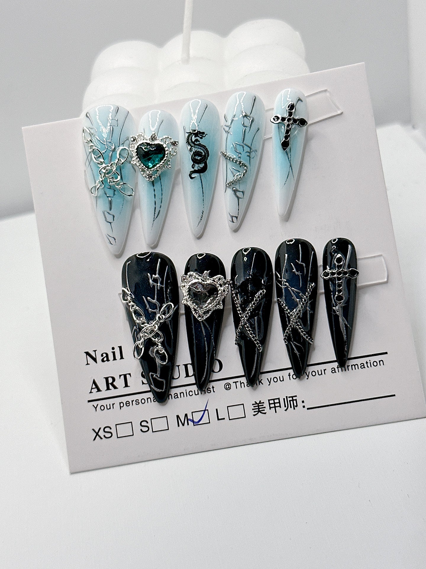 【CDJ011】Hand made Composite nail element Cold Beautiful Water Drop wear nail sticker patch