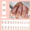 【CDJ013】Shiny gold powder ripple pure desire pink almond nail wear a finished cross-border manicure