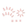 【CDJ014】Pink gradient love drop drill wear nail round head almond nail sweet pure desire ins wind nail art