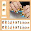 【CDJ021】Almond nail round head summer new Sunflower Flower Wear Nail Spice Sweet Wear Nail art