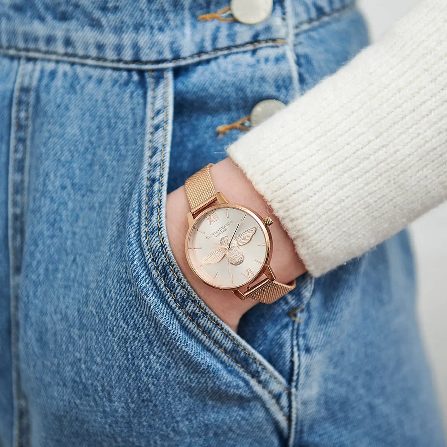 LUCKY BEE 30MM ROSE GOLD WATCH