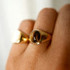 TIGER'S EYE-OVAL GEMSTONE CHUNKY RING