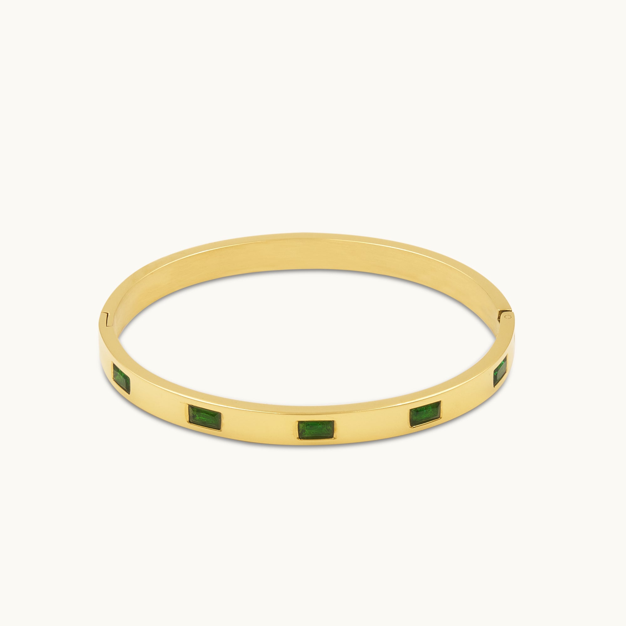 FAIRLEY GREEN CRYSTAL DECO BANGLE - GOLD