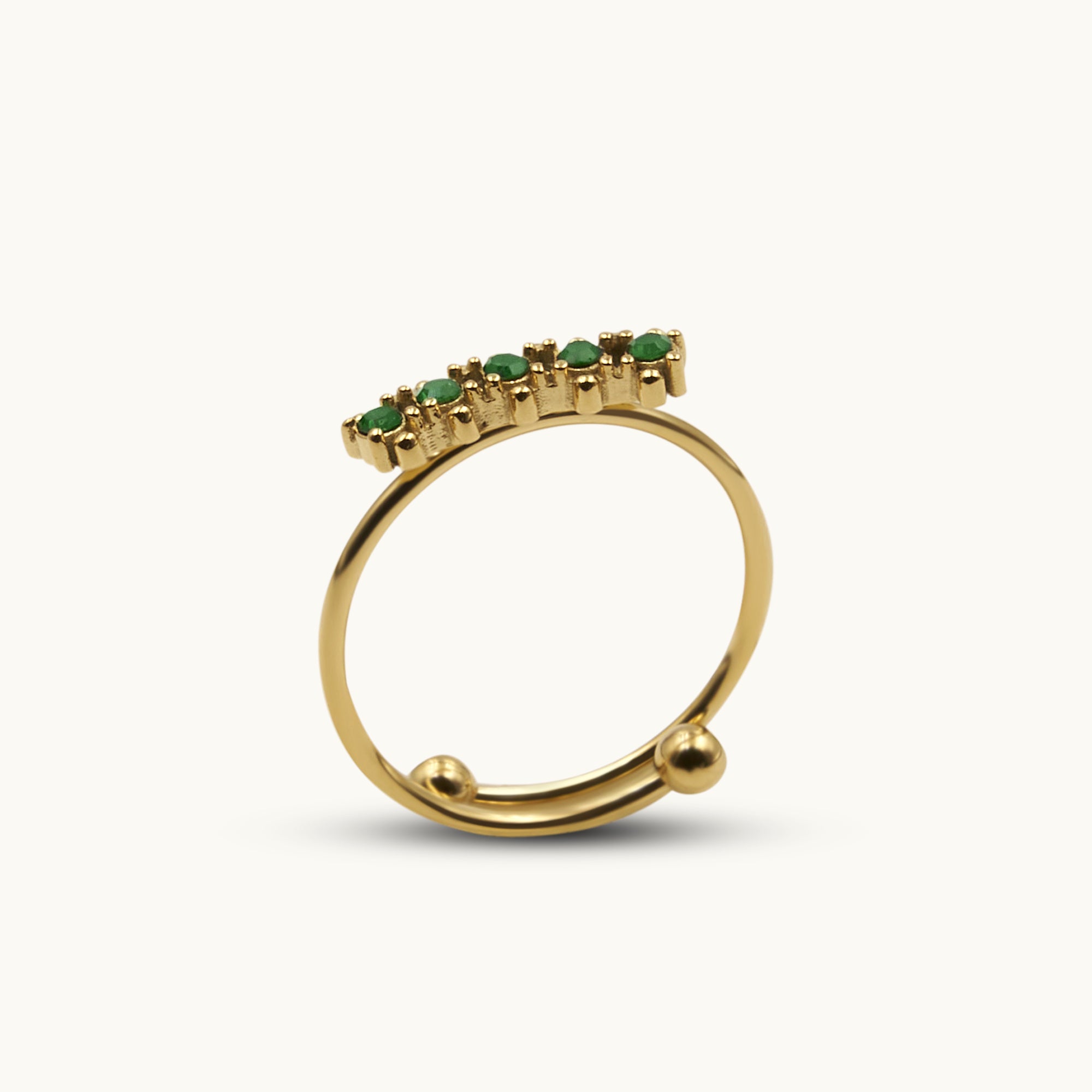 RINGEN - VINTAGE MULTI GREEN ZIRCO