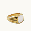 LUCY WILLIAMS SQUARE SIGNET RING，WHITE