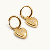 GOLD HEART DROP EARRINGS