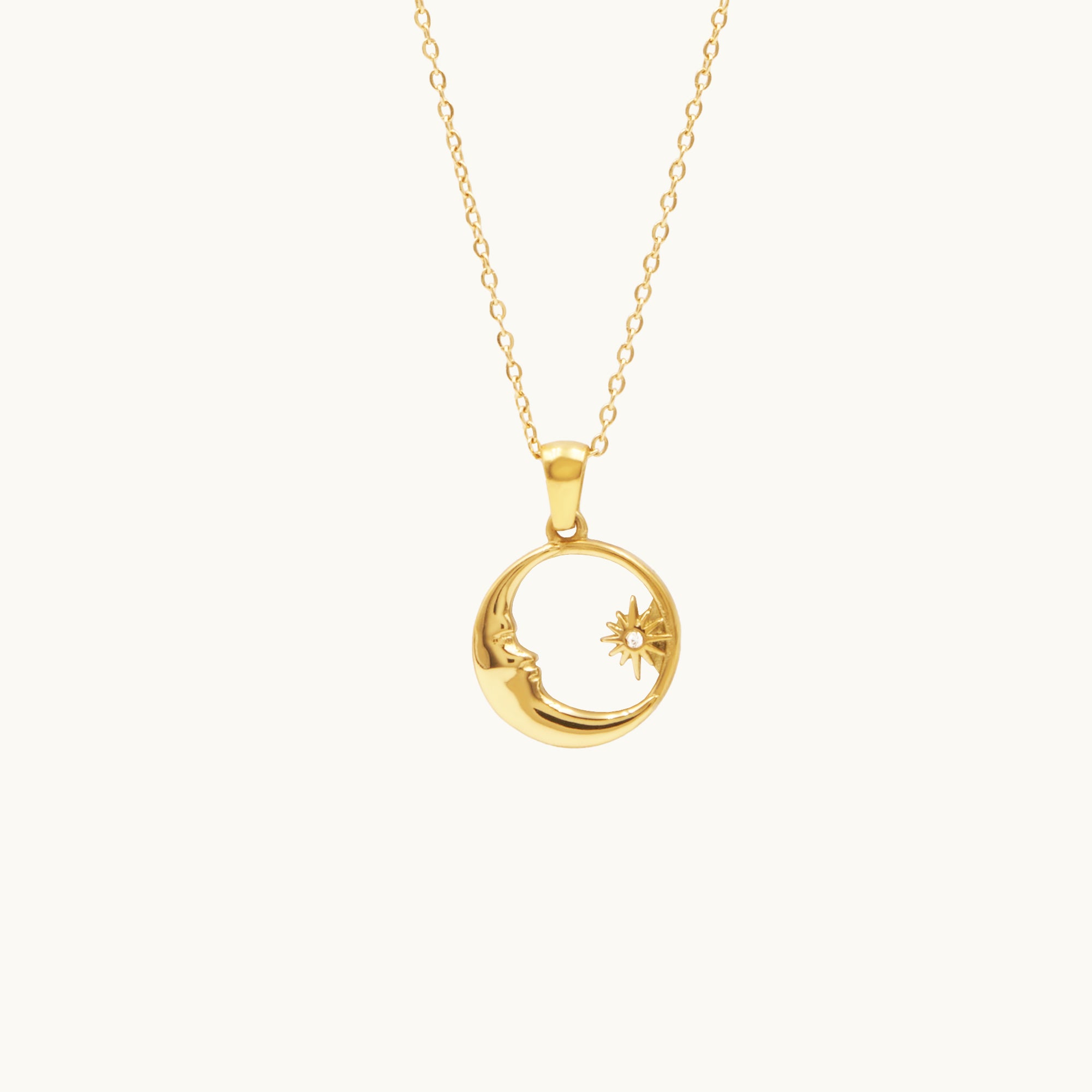 Moon and Star Necklace