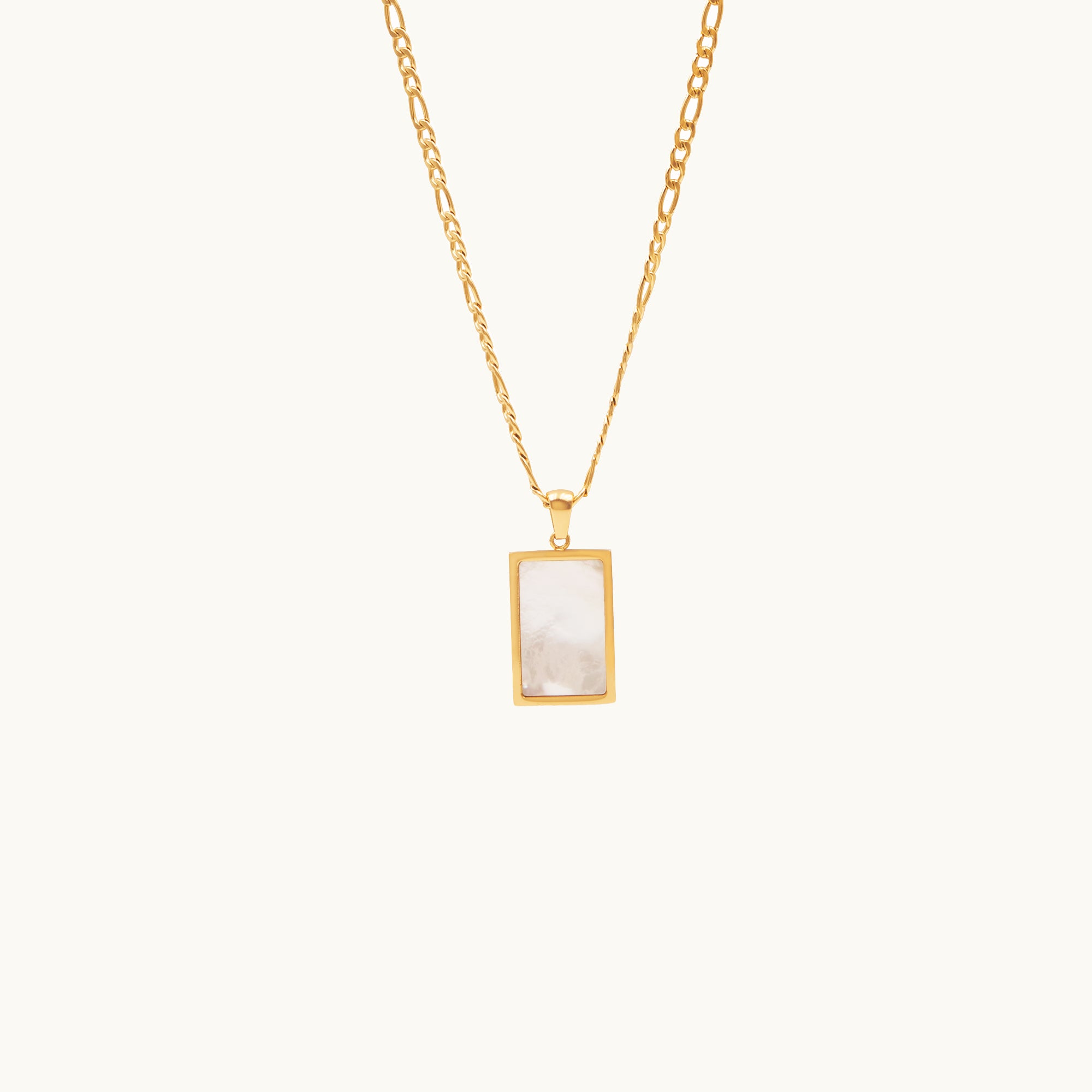 Mother Of Pearl Rectangle Necklace