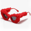 Hip Hop Vintage Christmas Party Winter Fluffy Cat Eye Sun Glasses