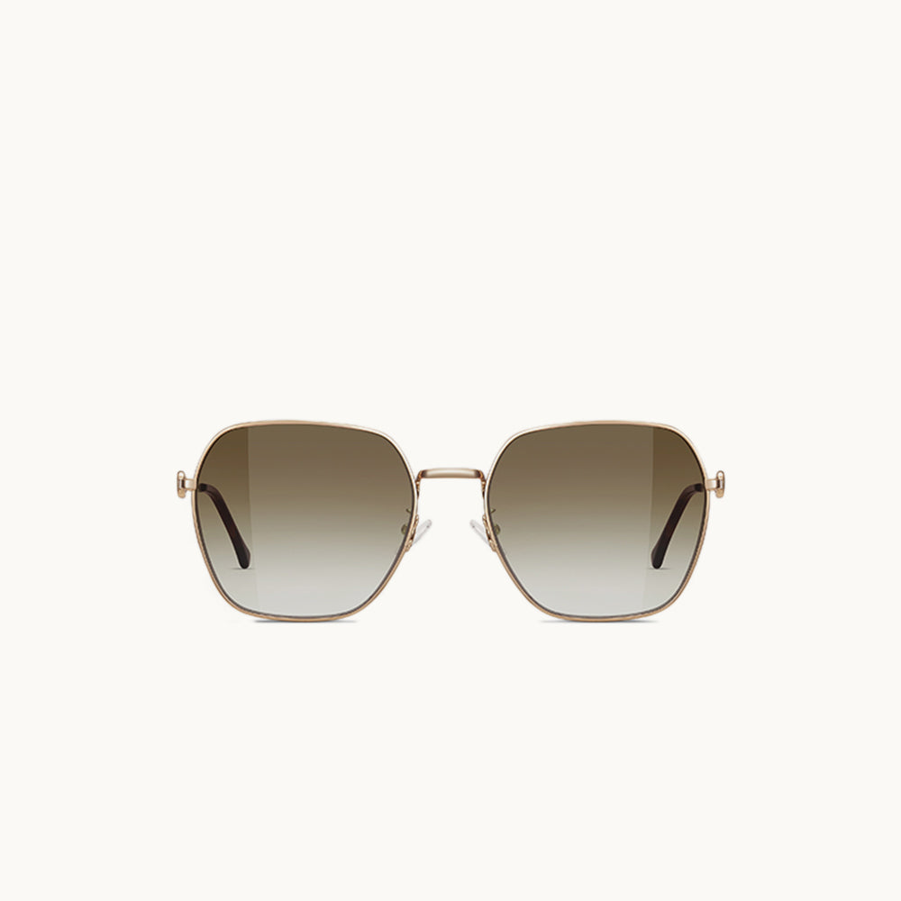 HIGH-GRADE TAN SQUARE SUNGLASSES