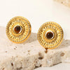 VINTAGE PLATED ROUND STUD EARRINGS