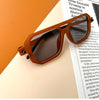 COLOR MATCHING DOUBLE BEAM SQUARE FRAME FASHION SUNGLASSES